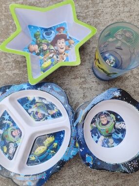 Toy Story Kids Disney & Playtex Dinnerware Set Bundle